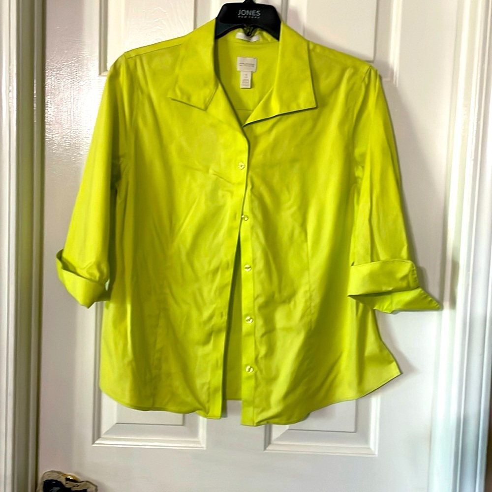 Chicos button up three quarter sleeve top